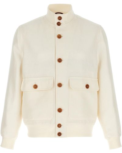 Brunello Cucinelli Linen Jacket Giacche Bianco