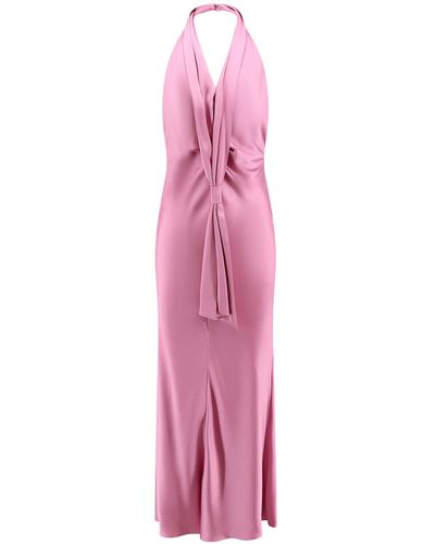 ACTUALEE Satin Long Dress - Pink