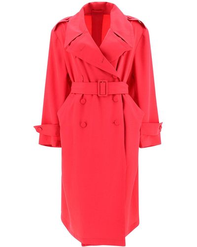Paltò Cappotto Trench Fluid Maddalena - Rosso