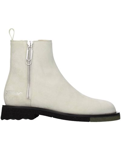 Off-White c/o Virgil Abloh Ankle Boot Suede Beige - White