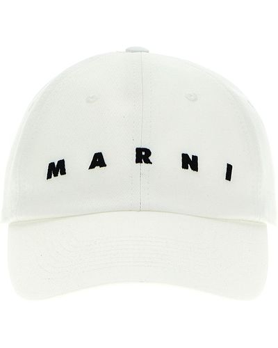 Marni Logo Embroidery Cap Cappelli Bianco