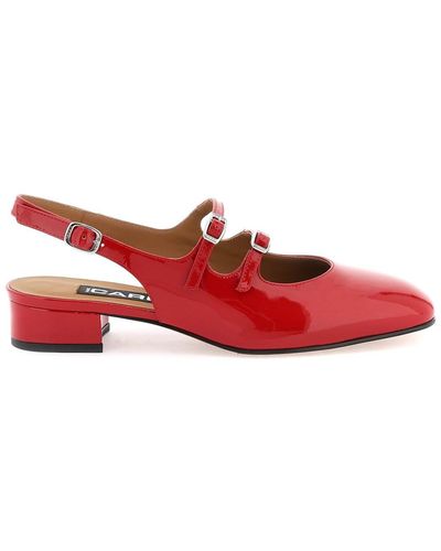 CAREL PARIS Patent Leather Pêche Slingback Mary Jane - Red
