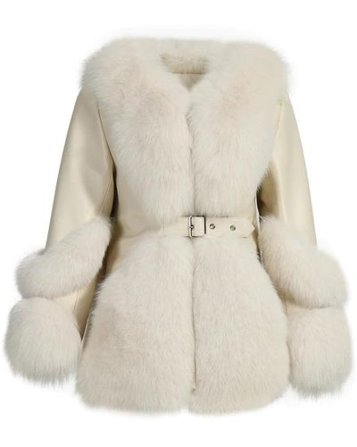 Wanan Touch Emily Leather And Fur Jacket - Natural