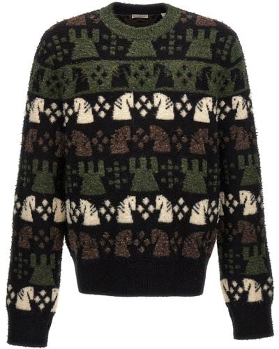Burberry Chess Sweater Maglioni Multicolor - Nero