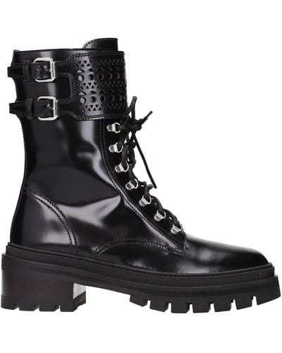 Alaïa Ankle Boots Leather Black