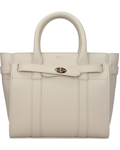 Mulberry Handbags Bayswater Leather Chalk - White