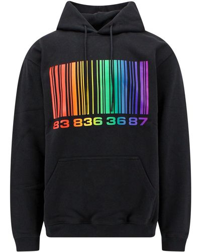 VTMNTS Cotton Sweatshirt With Iconic Frontal Barcode - Black