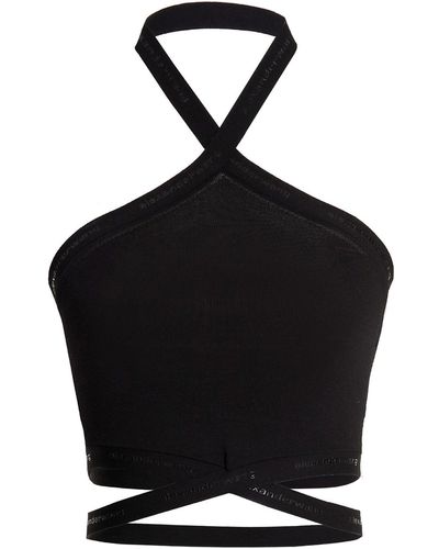 T By Alexander Wang Logo Top - Black