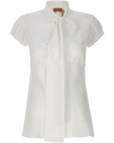 N°21 Lavaliere Silk Blouse Camicie Bianco