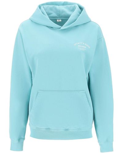 Sporty & Rich Hoodie With Lettering Logo - Blue