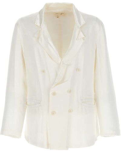 Greg Lauren Double Breast Blazer Jacket Jackets - White