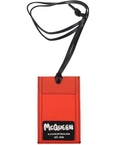 Alexander McQueen Portadocumenti Tessuto Arancione - Rosso