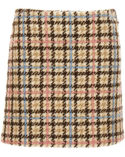 MSGM Tweed Skirt Gonne Multicolor - Neutro