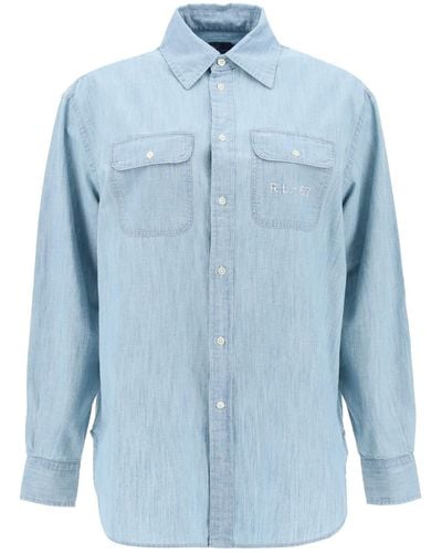 Polo Ralph Lauren Embroidered Chambray - Blue