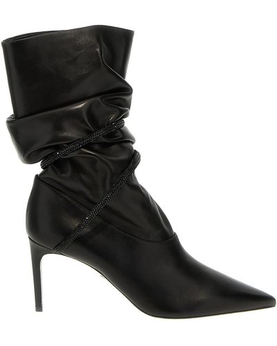 Rene Caovilla Rhinestone Nappa Ankle Boots Stivali E Stivaletti Nero