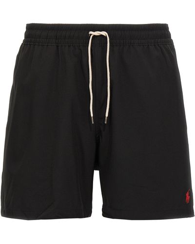 Polo Ralph Lauren Logo Embroidery Swim Shorts - Black