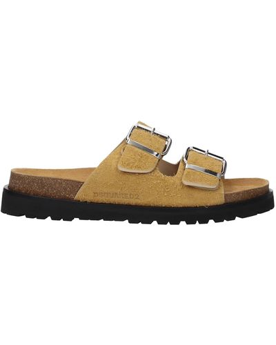 DSquared² Slippers And Clogs Suede Beige - Multicolour