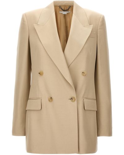 Stella McCartney Double-breasted Blazer Blazer And Suits - Natural