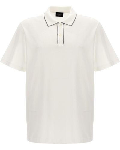 Brioni Logo Embroidery Shirt Polo Bianco
