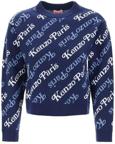 KENZO Jumper With Logo Pattern - Blue