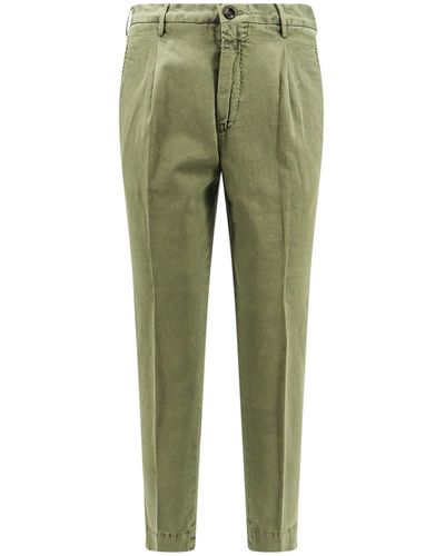 Incotex Cotton And Linen Trouser - Green