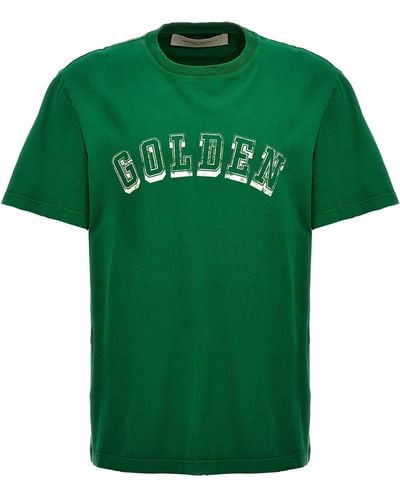 Golden Goose Logo Print T Shirt Verde