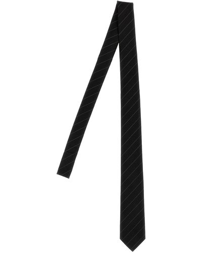 Saint Laurent Striped Tie Ties, Papillon - Black