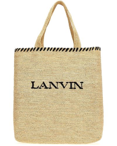 Lanvin Logo Shopping Bag Borse A Mano Bianco/Nero - Neutro