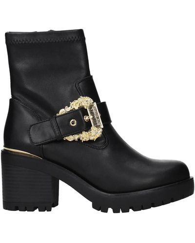 Versace Ankle Boots Couture Polyurethane Black