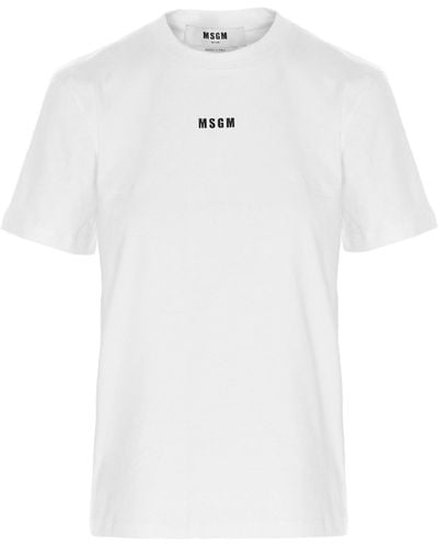 MSGM Logo T Shirt Bianco