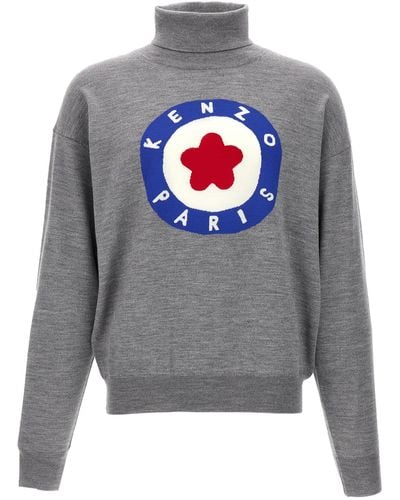 KENZO ' Target' Turtleneck Sweater - Gray