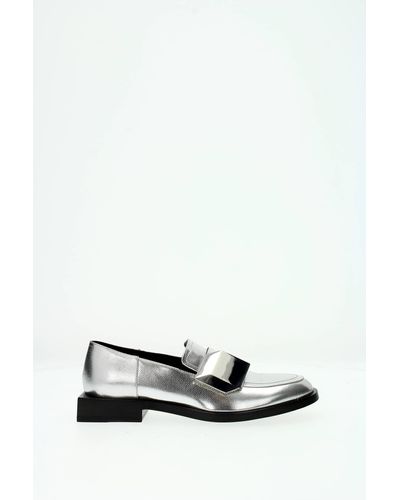 Pierre Hardy Loafers Leather Silver - White