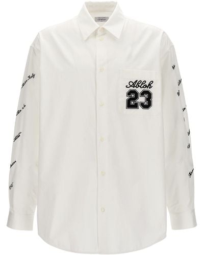 Off-White c/o Virgil Abloh 23 Logo Heavycoat Shirt, Blouse - White