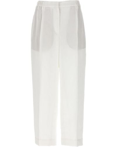 Brunello Cucinelli With Front Pleats Pants - White