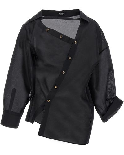 A.W.A.K.E. MODE Asymmetric Shirt Shirt, Blouse - Black