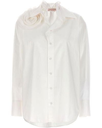 Valentino Garavani Pink Application Shirt Shirt, Blouse - White