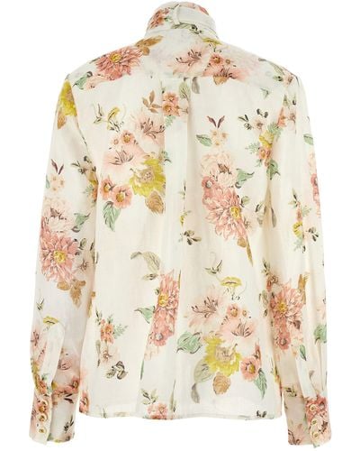 Zimmermann Floral Bow Shirt Camicie Multicolor - Bianco