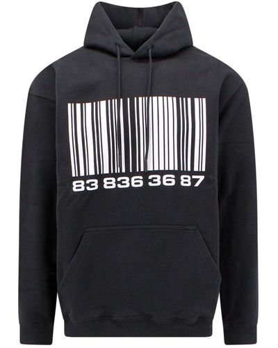 VTMNTS Cotton Sweatshirt With Frontal Barcode - Black