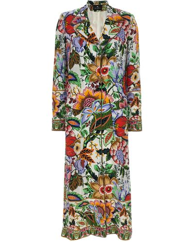 Etro Floral Coat Trench E Impermeabili Multicolor - Multicolore