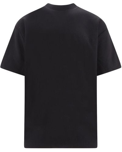 44 Label Group Padded Cotton T-shirt With Embroidered Logo On The Front - Black