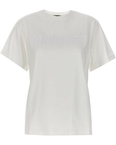 Mugler Rubberized Logo T Shirt Bianco