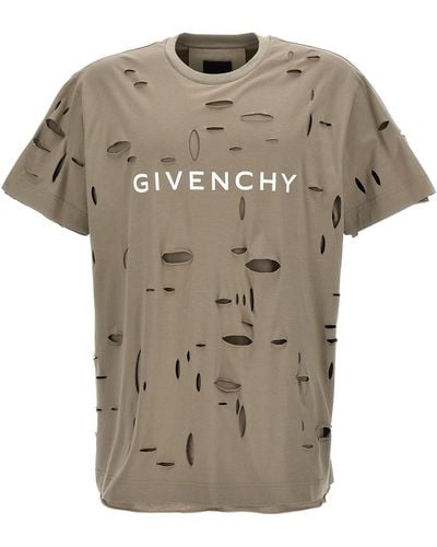 Givenchy Logo T Shirt Beige - Grigio