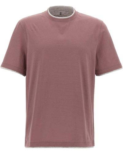 Brunello Cucinelli Double Hem T-shirt - Pink