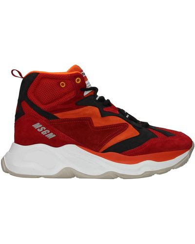 MSGM Sneakers Camoscio Rosso Rosso Scuro