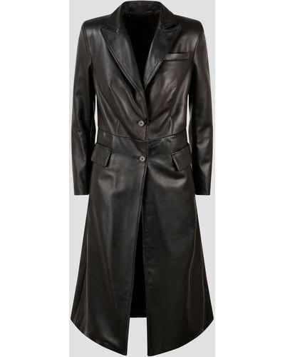 Salvatore Santoro Nappa leather long coat - Nero