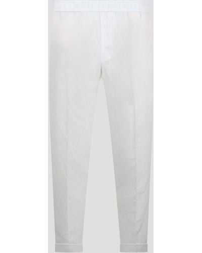 Neil Barrett Rem slim low rise elastic waistband trousers - Bianco