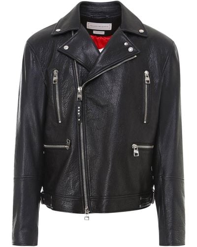 Alexander McQueen Leather Outerwears - Black