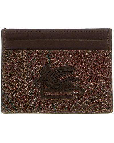 Etro Paisley Card Holder Wallets, Card Holders - Brown