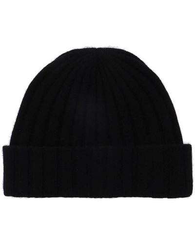 Totême Cashmere Knit Beanie Hat - Black