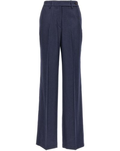 Kiton Silk Cashmere Pantaloni Blu